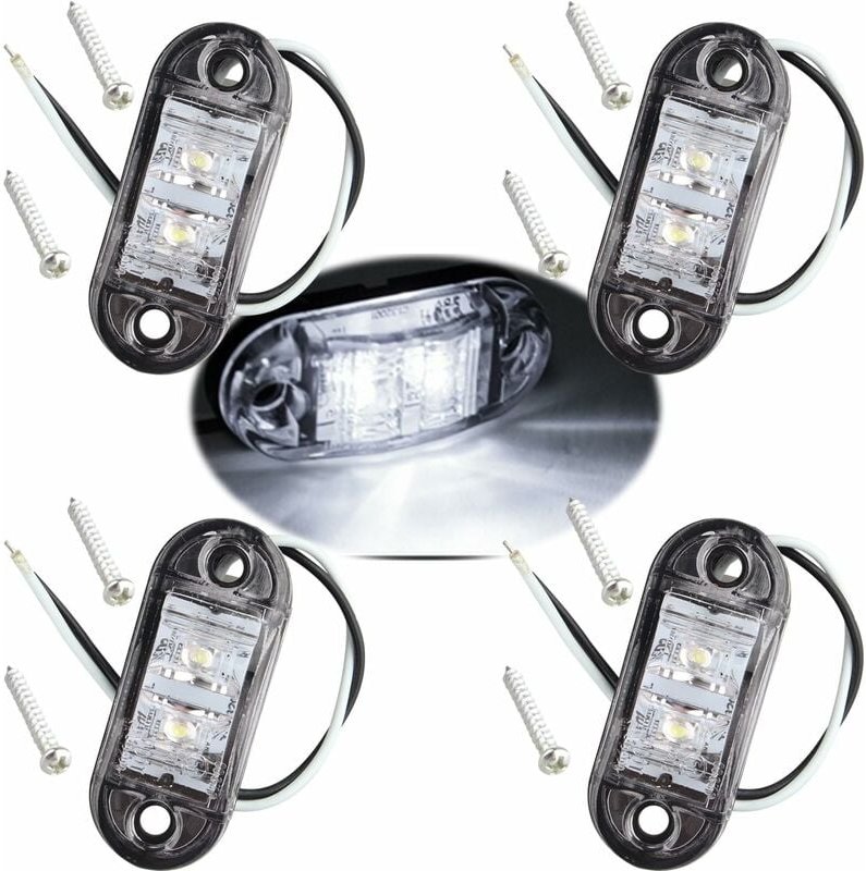 Gotrays - 4 Stück IP65 12 V/24 v led ovale Seiten-Logoleuchte vorne und hinten Positionsanzeigelampe Universal für LKW-A...