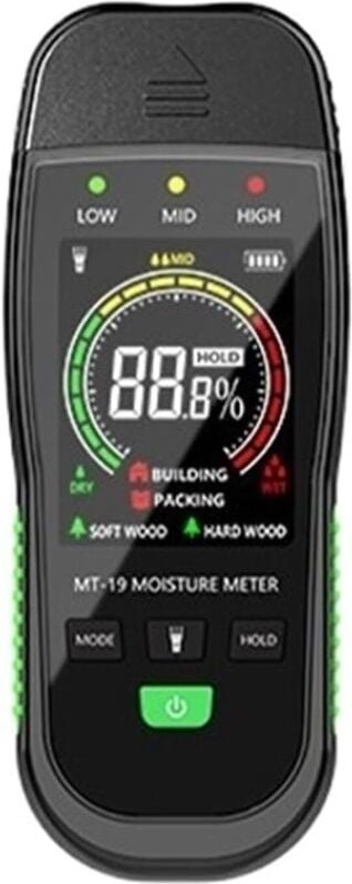 Holzfeuchtemessgerät Farbbildschirm Holzfeuchtemessgerät Wandfeuchtegehaltstester Kartonfeuchtedetektor Zementziegelfeuc...
