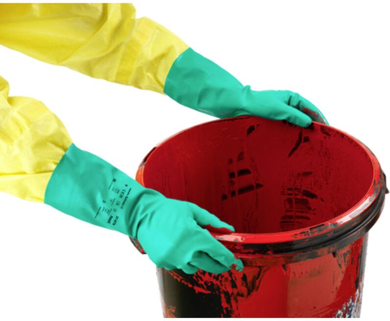 Thumbnail - 37676080 AlphaTec® Solvex® Baumwollvelour Chemiekalienhandschuh Größe (Handschuhe): 8 en 388: - Ansell