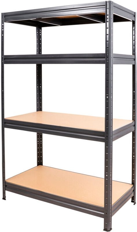 Schwerlast-Fachbodenregal, Fachlast 600kg, Feldlast 1600kg, HxBxT 1770x1600x600 mm, 4 Böden, Stahlgestell - Stier