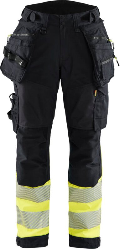 Softshell-Hose Hochsichtbarkeit Klasse 1 Damen 7114 - Schwarz/Gelb XL - FR(46) - SE(C44) - Normen