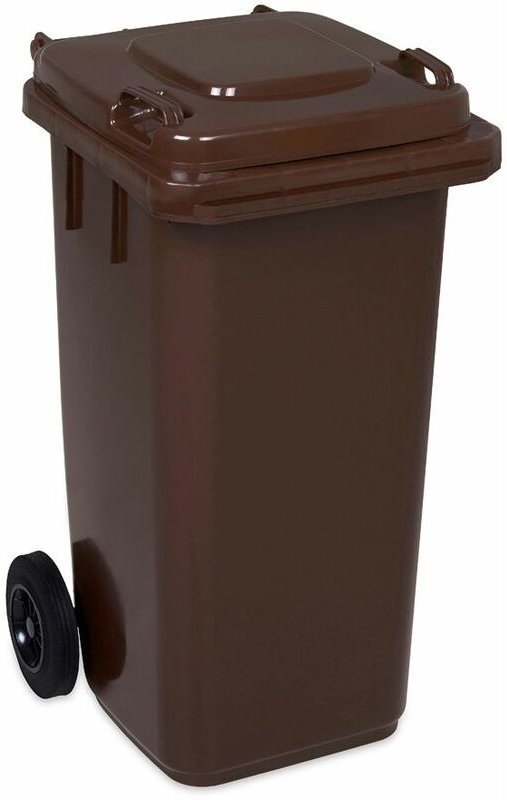 Vivol - Mülltonne - 120 Liter / 120l - Braun - EU-DIN-Müll-Tonne günstig im Shop kaufen