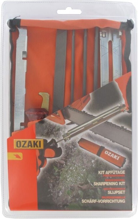 Schärfset: Griff, Messlehre, Feilenhalter, Kürette, 4 Rund- und Flachfeilen Centrale Brico