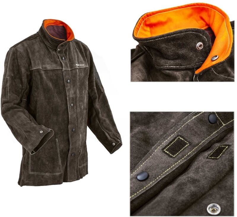 Stamos Welding - Schweißerjacke Schweiß Jacke 'Xl' Echtes RindsLEDer Gr Xl LEDer Schweißen Stamos