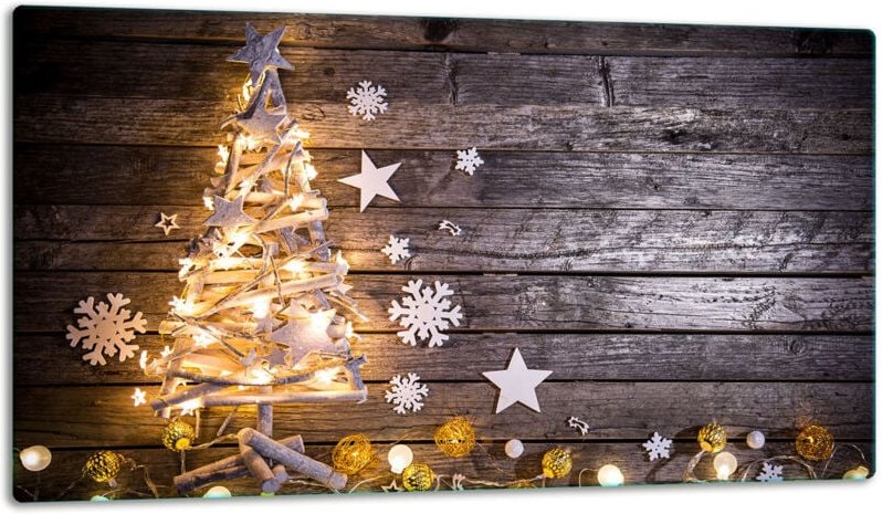 Glasschild Schneidebrett 52x30 Weihnessebaum