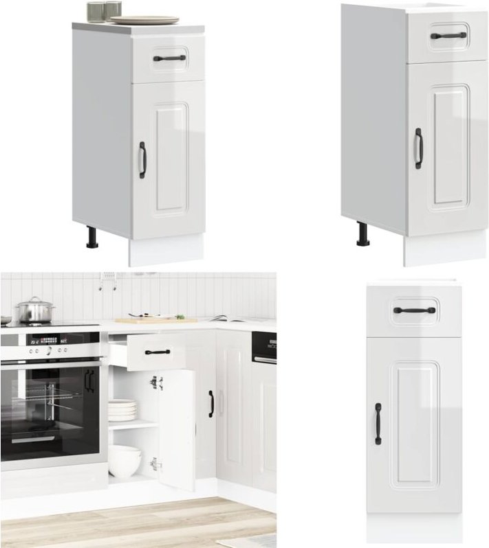 Küchenunterschrank Kalmar Hochglanz-Weiß Holzwerkstoff - Vidaxl