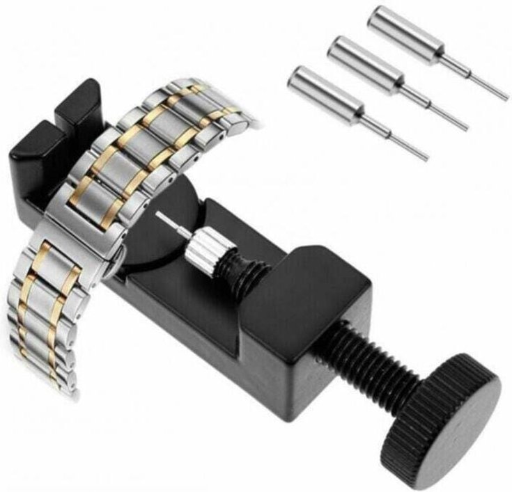XVX - Kit di strumenti per la riparazione di cinturini per orologi, per orologiai, con 3 perni extra, per rimuovere i pe...