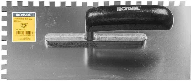 Glättekelle 280 mm 8 x 8 mm rostfrei, gezahnt