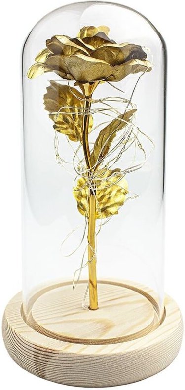 Infinity rose mit lichterketten - gold