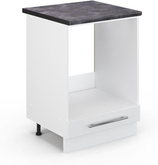 Thumbnail - Vicco - Herdumbauschrank Fame-Line, Weiß Hochglanz, 60 cm , ap Anthrazit