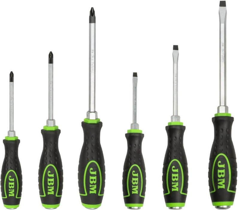 JBM54071 Set mit 6 Durchgangsschraubendrehern (3 Stern + 3 flach)