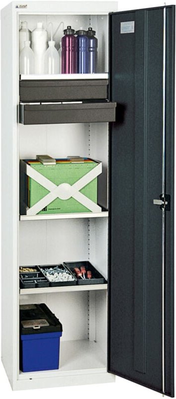 Werkzeug- und Materialschrank 3000, ral 7035/7016, 2 Schubladen, 3 Wannen - Stumpf