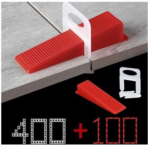 Fliesen-Nivelliersystem 1,5 mm Fugenbreite, 400 Aufreißlaschen, 100-teiliges wiederverwendbares Keil-Set, Fliesen-Nivell...