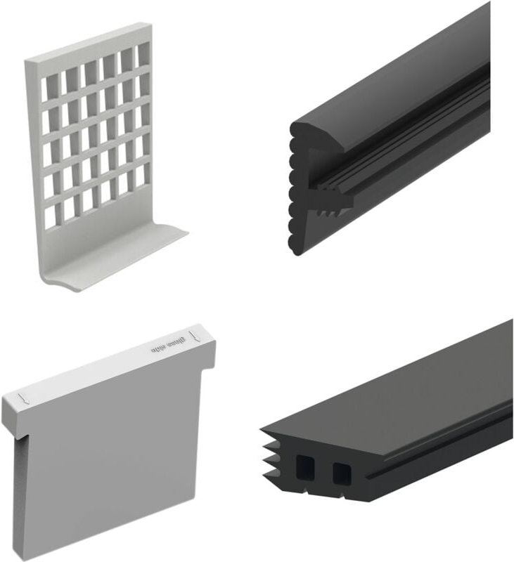 Dichtungsset für Bodenprofile 5000, Glasstärke 12,76 mm,Kunststoff/Gummi - Economy