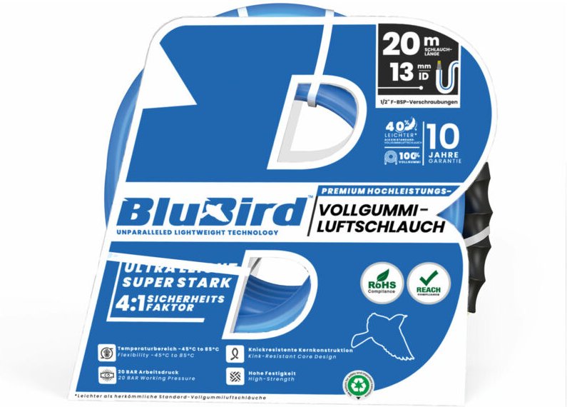 Riegler Werkstattschl.-Set »BluBird«, Sicherheitskupplung, Ø20x13, 20 m