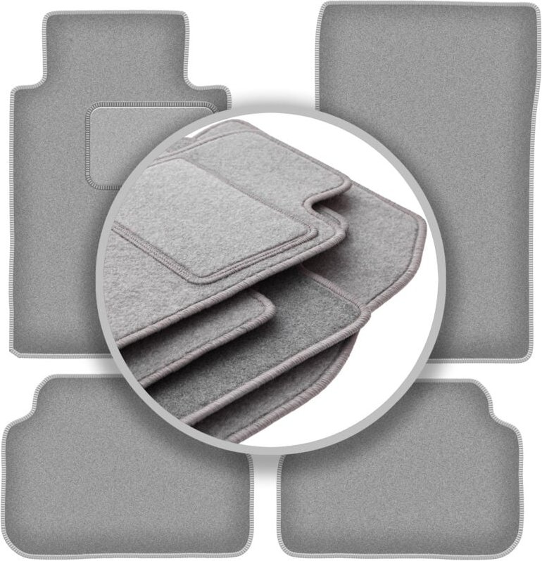 Graue Autofußmatten für: Mercedes E W124 Coupé (1984-1997)