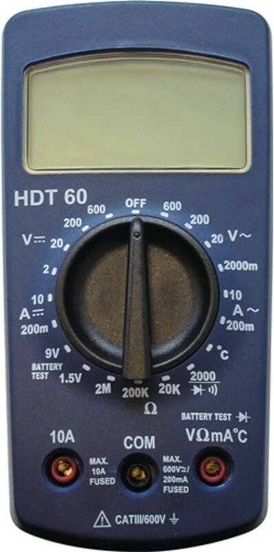 Multimeter hdt 60 2-600 v ac/dc hdt