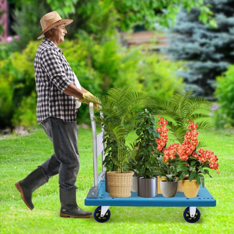 300 kg/661.39lbs Plattformwagen Handwagen Zusammenklappbar Platzsparend Handwagen zum Schieben