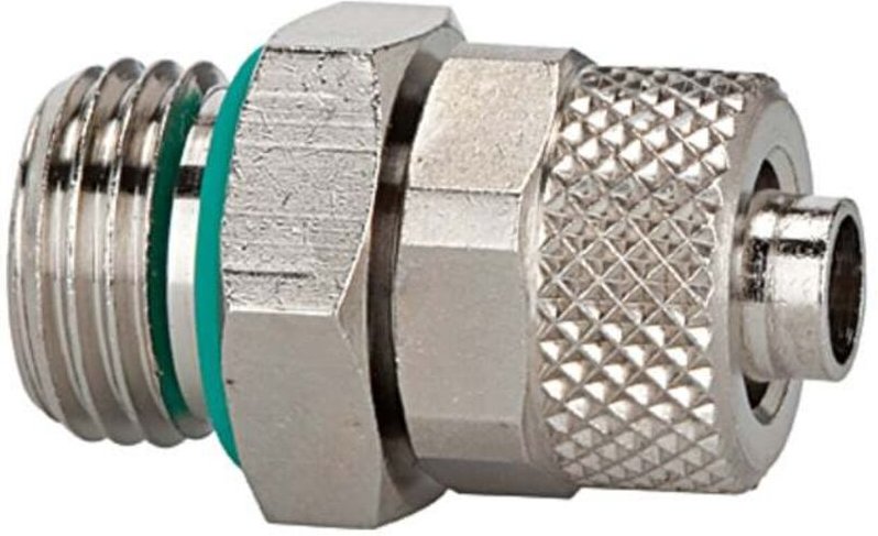 Gerade Einschraubverschraubung, fkm O-Ring, G1/4 a., Schlauch 8/6 - Riegler