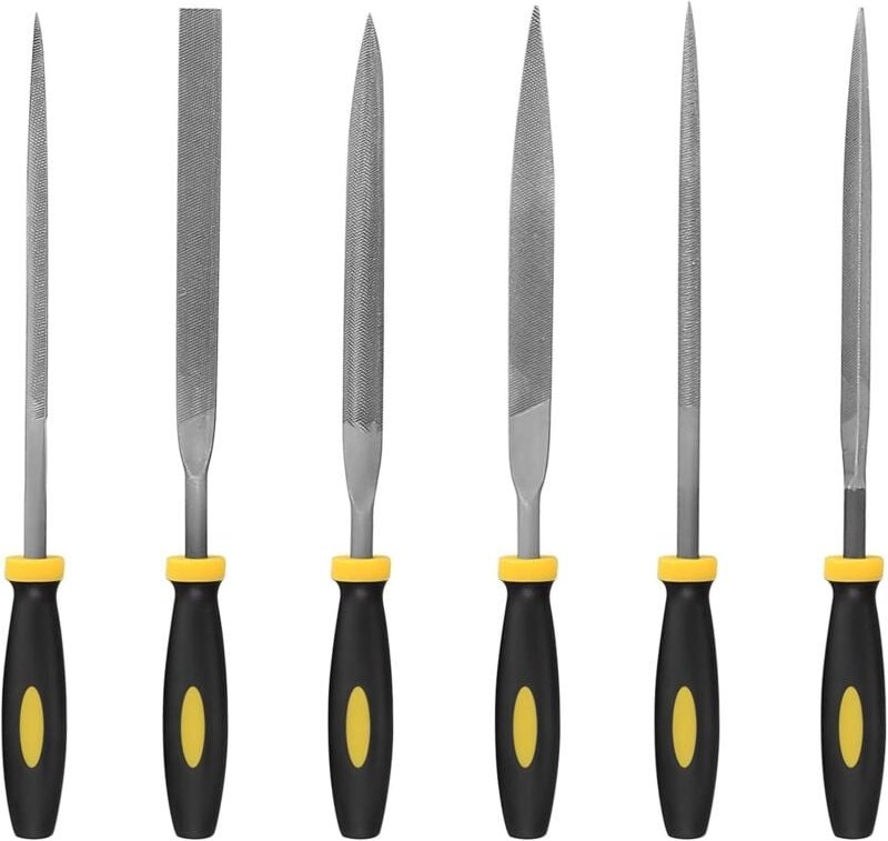 6-teiliges Feilen-, Feilen- und Raspelset, Nadelfeilen, Diamant-Raspelfeilen zur Reparatur von Holz/Metall/Werkstatt/Kun...