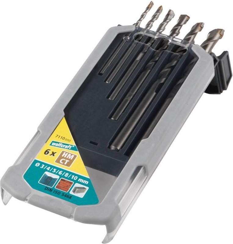 Wolfcraft - 6 HM-Spezial-Betonbohrer, Ø3-10 mm, sort - 7110000