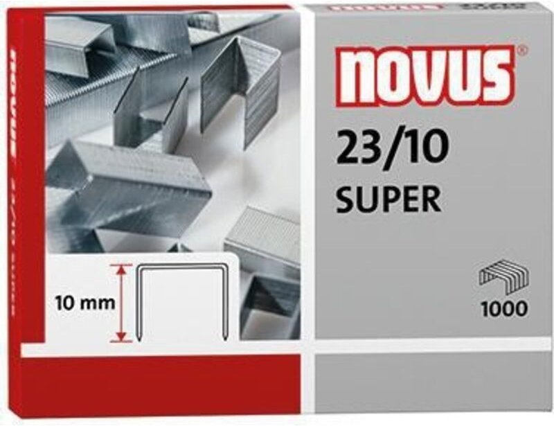 Novus - Heftklammer 23/10 super Blockhefter Stahl verzinkt 1.000 St./Pack.