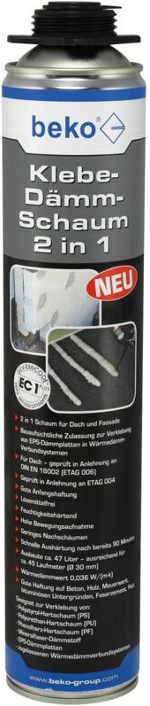 Klebe-Dämm-Schaum 2 in 1 1-K Polyurethanschaum Beko
