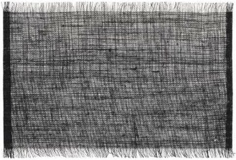 Secret De Gourmet - Tischmatte mit Fransen, 45 x 30 cm, schwarz