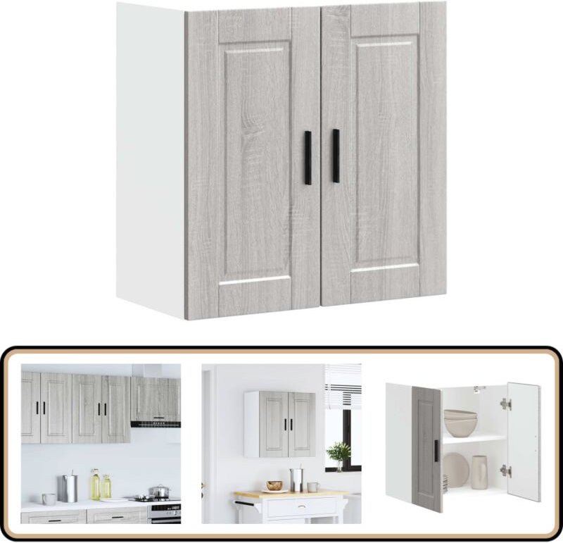 Küchen-Hängeschrank Porto Grau Sonoma Holzwerkstoff - Vidaxl