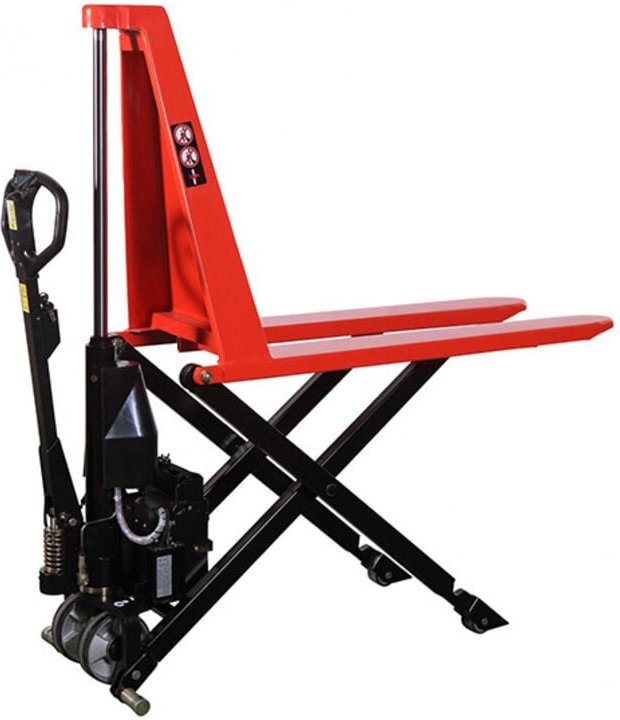 Elektro-Hochhubwagen mit langen Gabeln 2000 x 520 mm – Wartungsfreie Batterie – Max. Höhe 800 mm – Tragkraft 1000 kg - H...