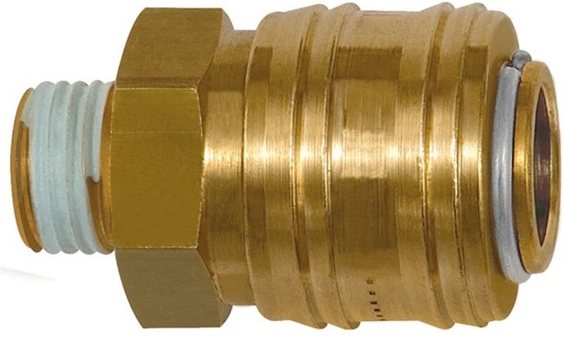 Riegler Schnellverschlusskupplung NW 7,2, MS blank, G 1/4 AG, beschichtet