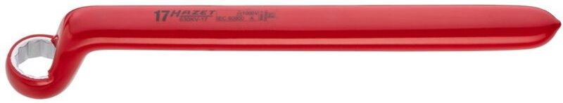 Hazet Einringschlüssel, schutzisoliert, Außen-Doppel-Sechskant Profil, 17 mm