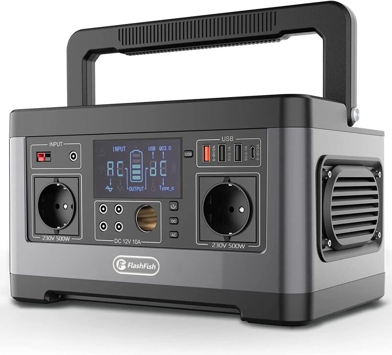 Ff Flashfish - FlashFish 230 v 500 w Solargenerator 520 Wh ac Tragbares Outdoor-Kraftwerk Notfall-Hochleistungsversorgun...