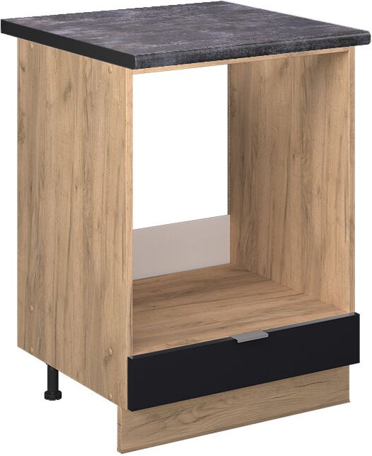 Vicco - Herdumbauschrank Fame-Line, Schwarz gestreift, 60 cm , ap Anthrazit