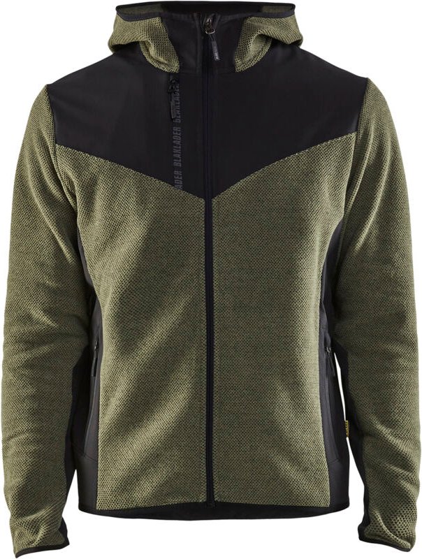 Arbeitsjacke aus Strick mit Softshell 5940 - Dunkelgrün/Schwarz M