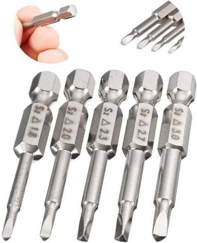 5-teiliges Elektro-Schraubendreher-Bits-Set mit Sechskantschaft und dreieckigem Kopf, 50 mm Sechskantschaft, magnetische...