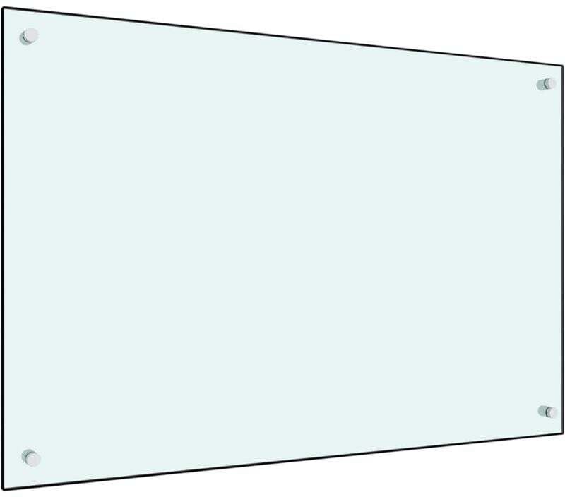 Küchenrückwand Dunstabzugshaubenrückwand Küchenrückwand Weiß 90x60 cm Gehärtetes Glas NSME7396