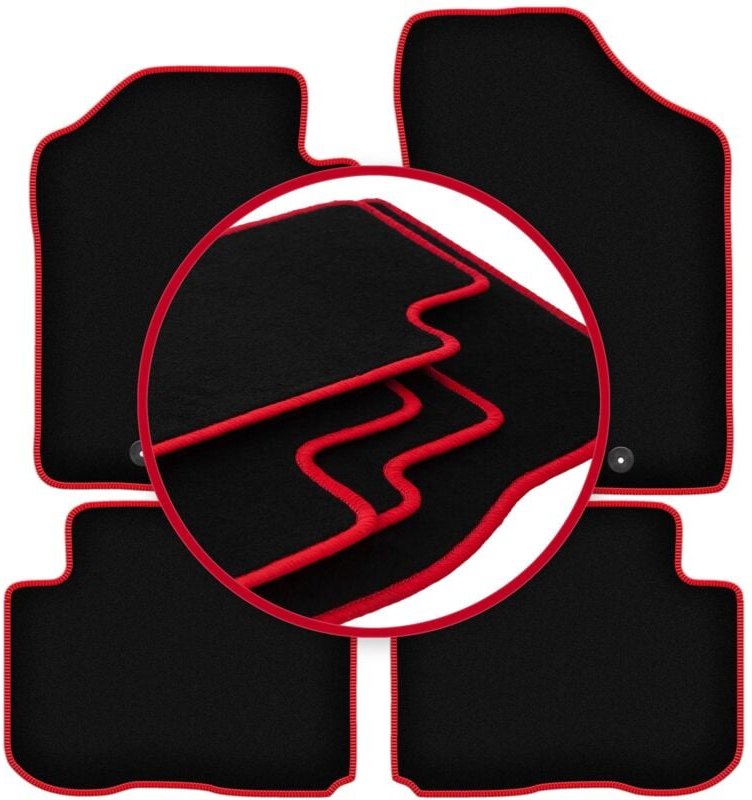 CARLUX-RED Autofußmatten für: Kia Carens III Minivan (2006-2010)