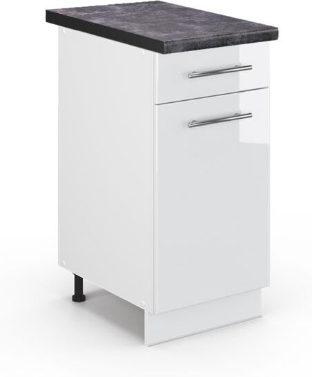 Thumbnail - Vicco - Küchenunterschrank Fame-Line, Weiß Hochglanz, 40 cm , ap Anthrazit