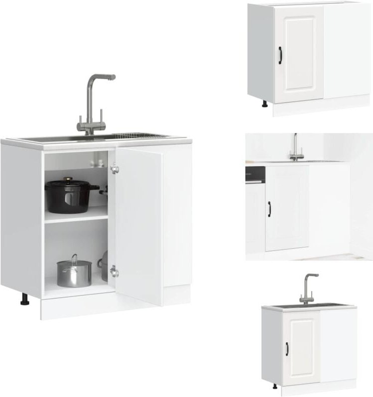 Küchenunterschrank Kalmar Weiß Holzwerkstoff - Küchenunterschrank - Küchenunterschränke - Spülenunterschrank - Unterschr...