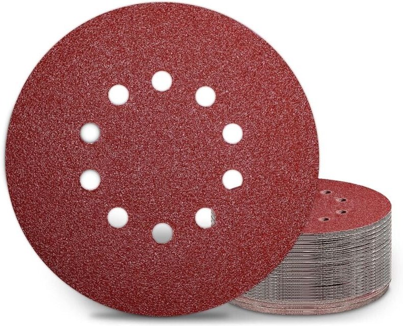 225 mm Schleifscheiben, 25 Stück, Körnung P40, 10 Löcher, 225 mm, runde Schleifscheiben, Schleifpapier für Schleifmaschi...