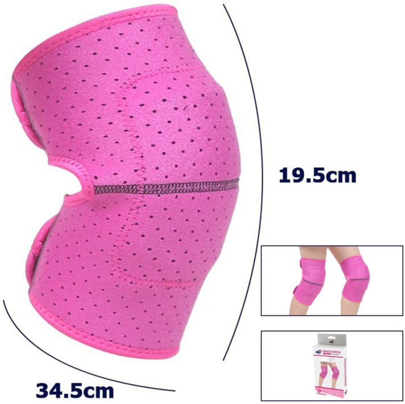 Trade Shop - Paar Knieschoner, hypoallergen, waschbar, Bandage für Mädchen, Farbe: Pink, Größe m -