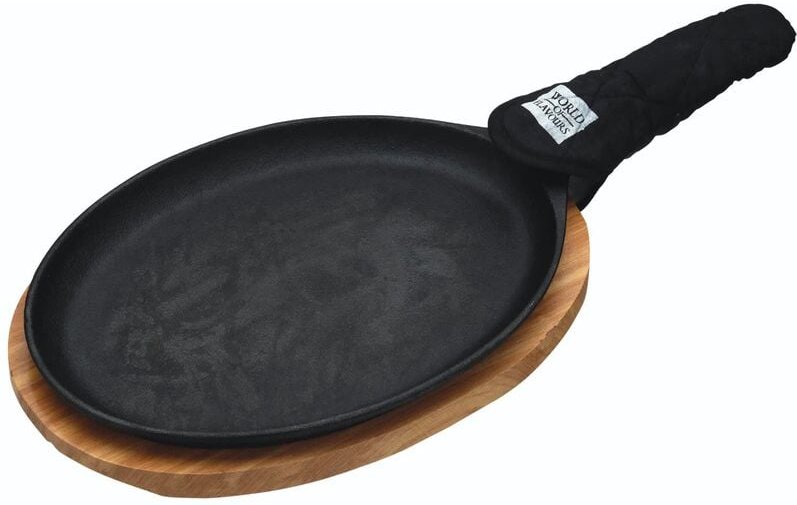 Kitchen Craft - KitchenCraft: World of Flavours - Fajita Set mit gusseiserner Platte, gusseisernem Servierbrett, hölzern...