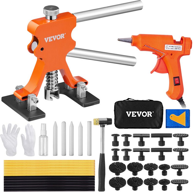 Mophorn - vevor 46-teiliger Brücken-Ausbeulen-Abzieher Dellen-Reparaturset, inkl. 20 Brückenabziehlaschen & 12 Heißklebe...