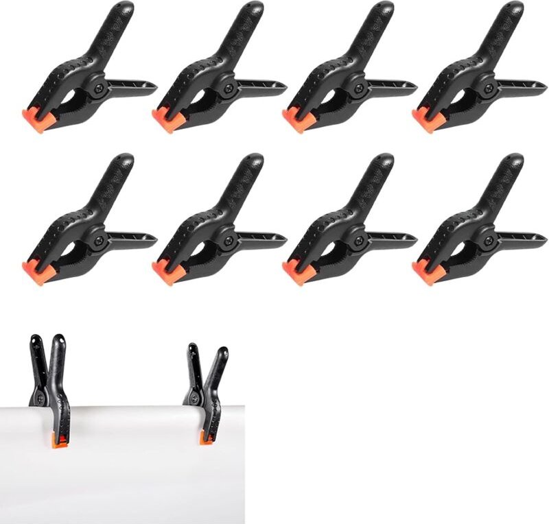 Kunststoff-Federklemmen, 8 Stück, Klemmklemme für Dekoration, Holzbearbeitung und Fotostudio - Sollbry