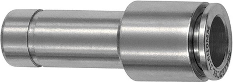 Gerade Steckverb., Nippel 10 mm, red., Schlauch-Ø 6, ES1.4404 - Riegler