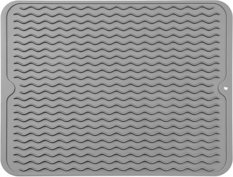 Thumbnail - Lntyq Abtropfmatte aus Silikon, 40 cm x 30 cm, saugfähige Küchengeschirrmatte, Geschirrtrockenmatte für die Küchenspüle,...
