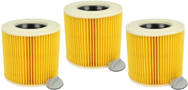 vhbw 3x Faltenfilter Ersatz für Kärcher 6.414-789.0, 6.414-789 für Staubsauger - Patronenfilter, braun
