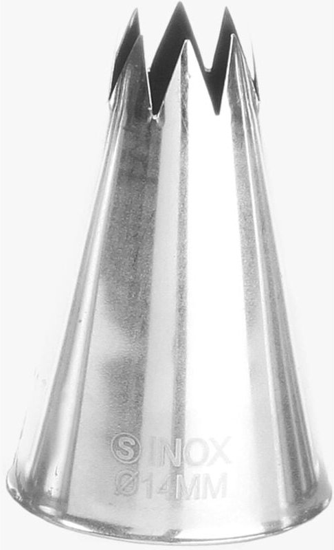 Sterntülle für Spritzbeutelhülsen, Stahl, Durchmesser 14 mm - HENDI 551431