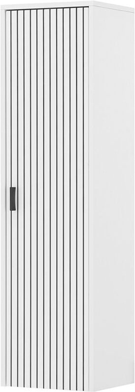 Lomadox - Hängeschrank mit Tür weiß matt mit schwarz gerillt HUNTER-61